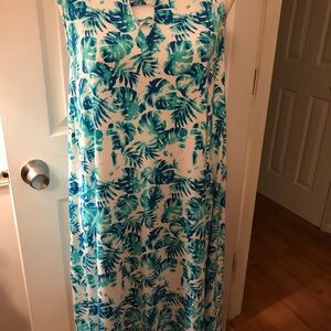Terra & Sky Green Leaf Pattern Dress